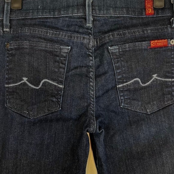 7 For All Mankind Dark Wash Denim Kaylie Boot Cut / Mini Flare Jeans Size 26 - Picture 7 of 9